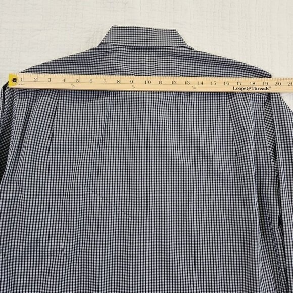 Ben Sherman Shirt Men's Large 16 32-33 Grey Check Long Sleeve Button Up EUC LN - Picture 11 of 15